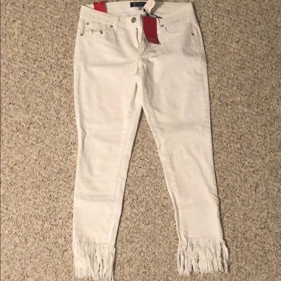 White Fringe Jeans - Picture 1 of 3